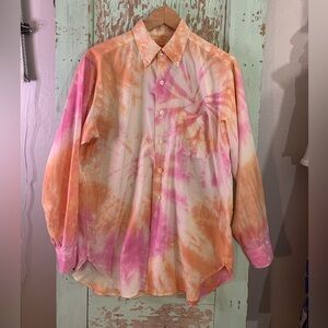 Vtg Men’s Mac Neil & Moore by Hathaway tye dye collared L/S button down